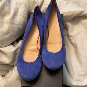J. Crew Suede CeCe Ballet Flats Sapphire 9.5